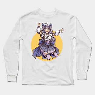 Anime Cat Girl Jumping Long Sleeve T-Shirt